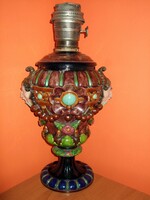 Antik figurális majolica petroleum lámpa valószínű angol