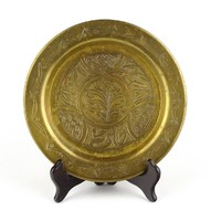 1D688 antique oriental motif copper plate 19 cm