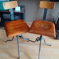 Old retro vintage industrial style swivel chair, 2 workshop chairs! For sale together! Industrial loft design