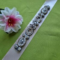 Wedding belt 40 - handmade - silver-based bridal belt with rhinestones 21x3cm