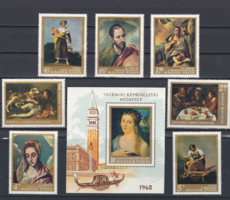 Works of Spanish painters from the Museum of Fine Arts - stamp row and block