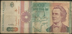 D - 203 - foreign banknotes: Romania 1991 1000 lei