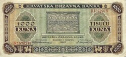 1000 kuna 1943 Horvátország 2.