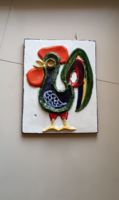 Rooster ceramic mural