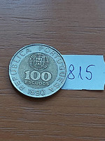Portugal 100 escudos 1990 incm pedro nunes, bimetal 815
