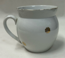 Old gilded floral marked porcelain belly mug 9 cm.