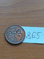 Canada 1 cent 1963 ii. Queen Elizabeth, bronze 865