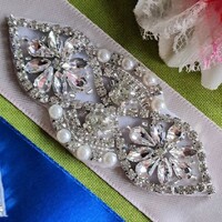 Wedding belt37 - bridal belt with rhinestones, wrist decoration 10x4cm