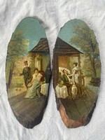 Painted on wood, military, hussar and general scene, painting, wall decoration