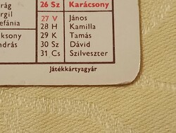 200 Forintos ládám - Kártyanaptár 1970-12