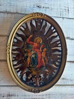 Baroque picture painted on metal