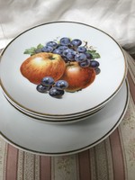 Bavaria Thomas  gyümölcsös porcelán tányérkészlet 1+6 db.hibátlan 1908-39 közötti jellel.