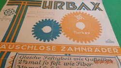 Advertising flyer, turbax gear, 1930s at lajos zollmann