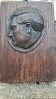 Ismeretlen férfi portré bronz relief dombormű falapon - BODA szignóval
