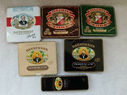 6 db fém cigaretta, szivarka doboz egyben