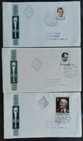 Ff1869-75 / 1962 portraits iii. Stamp line ran on fdc