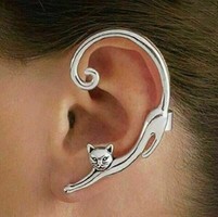 Fül71 - kitty stud earrings gift with fastener, ear clip
