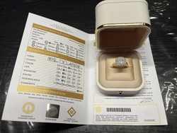 18k arany gyűrű, 1.25ct gyémánttal, Certifikáttal
