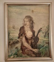 Aurél Náray - girl with violin