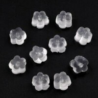 1 Pair of flower-shaped silicone plastic earring fasteners 5mm