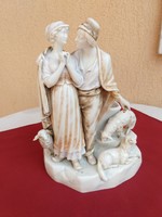 Antik Német szobor pár,életkép,,SAXONY,Altenburg,,cca,1900,31 cm magas most licen,minimál ár nélkül,