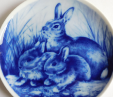 Royal tettau cobalt painted bunny plate 20 cm