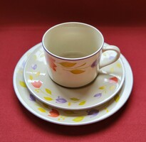 Mandarin Chinese porcelain breakfast coffee tea set cup saucer small plate tulip flower pattern