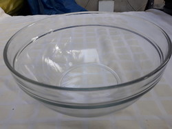 Large deep glass salad or mixing bowl flawless 30x18cm.