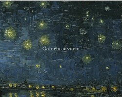 Csillagos éjszaka a Rhône folyónál, Vincent van Gogh lenyűgöző alkotása, 1888, reprodukció