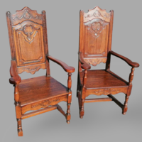 Antik neoreneszánsz trónszék, szék, karos szék