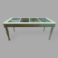 Green Provence coffee table with glass top