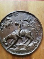 Olcsai-Kiss Zoltán: Don Quijote bronz fali plakett, képcsarnok számmal