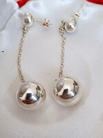 Showy, dangling silver earrings (length 8 cm)