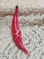 Régi üveg karácsonyfa dísz, hold, 14 cm