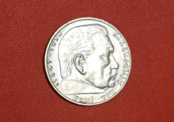 Horogkeresztes ezüst birodalmi 2 Márka 1937. F (485)