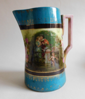 1800s Alt Vienna milk jug with hairline crack 14.5 Cm