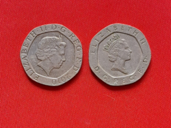 1982. England 20 pence 2 types (1762)
