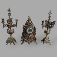 Baroque putto copper fireplace clock - 1002