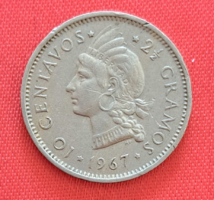 1967 Dominikai Köztársaság 10 Centavos (1795)
