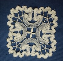 Beaten lace, needlework decorative tablecloth, 15 x 14.5 cm