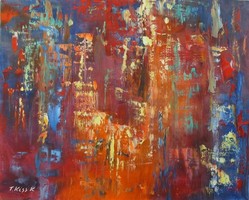 Kiss Karola, abstract painting, 40x50 cm