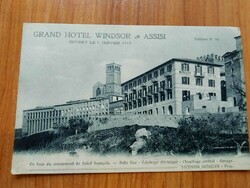 Antik képeslap, Grand Hotel Windsor, Assisi, kb, 1915-1920 közötti
