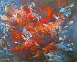 Kiss Karola, abstract painting, 40x50 cm