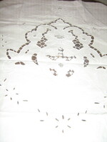 Beautiful vintage style white floral rosette stained glass curtain