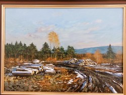 Hornyik Zoltán szép festménye 82x62 cm kerettel