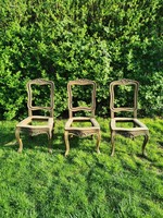 3 antique oak chairs for sale / frame / for renovation