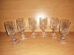 Incised glass short drinking glass set of 6 - 8 cm