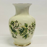 Hollóházi váza zöld virágmintával