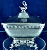 Amazing, antique silver sugar bowl, Milan, ca. 1930!!!