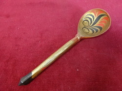 Russian, wooden, painted spoon, length 19.5 cm. Jokai.